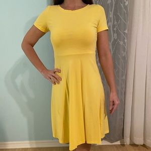 Huhot yellow fit flare dress xs